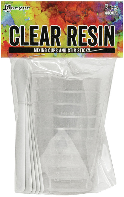 3 Pack - Ranger Clear Resin Mixing Cups & Stir Sticks-(5) Mixing Cups & (5) Stir Sticks - INK73420 - 789541073420 3 Pack - Ranger Clear Resin Mixing Cups & Stir Sticks-(5) Mixing Cups & (5) Stir Sticks - INK73420 - 789541073420