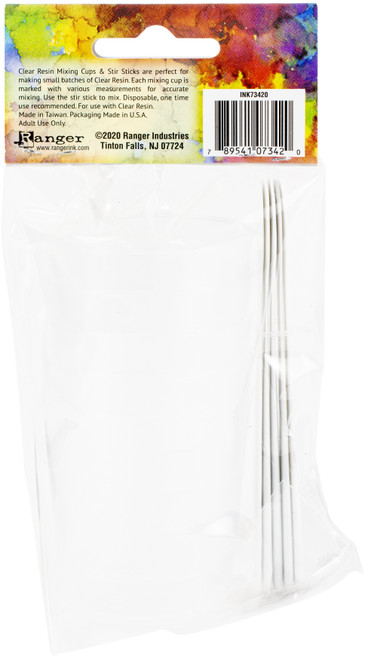 3 Pack Ranger Clear Resin Mixing Cups & Stir Sticks-(5) Mixing Cups & (5) Stir Sticks INK73420