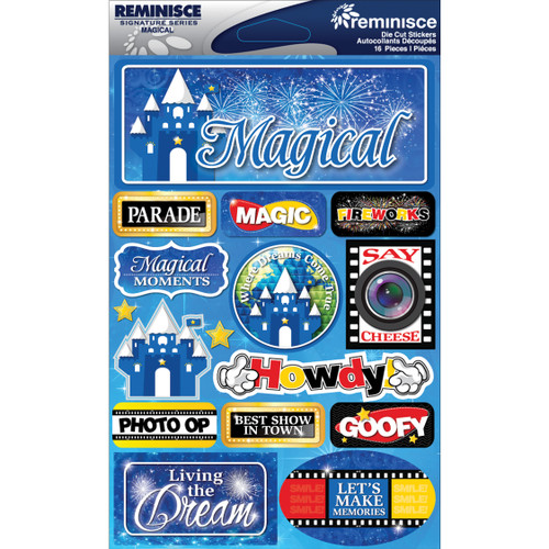 3 Pack - Reminisce Signature Series Dimensional Stickers 4.5"X6"-Magical - RSD-2-209 - 895707145099 3 Pack - Reminisce Signature Series Dimensional Stickers 4.5"X6"-Magical - RSD-2-209 - 895707145099