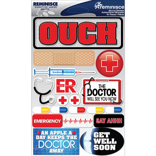 3 Pack Reminisce Signature Series Dimensional Stickers 4.5"X6" -Doctor RSD-2-221 - 895707145211