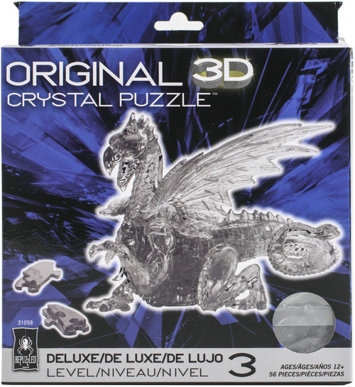 BePuzzled 3-D Crystal Puzzle-Black Dragon 3DCRPUZZ-31058 - 023332310586