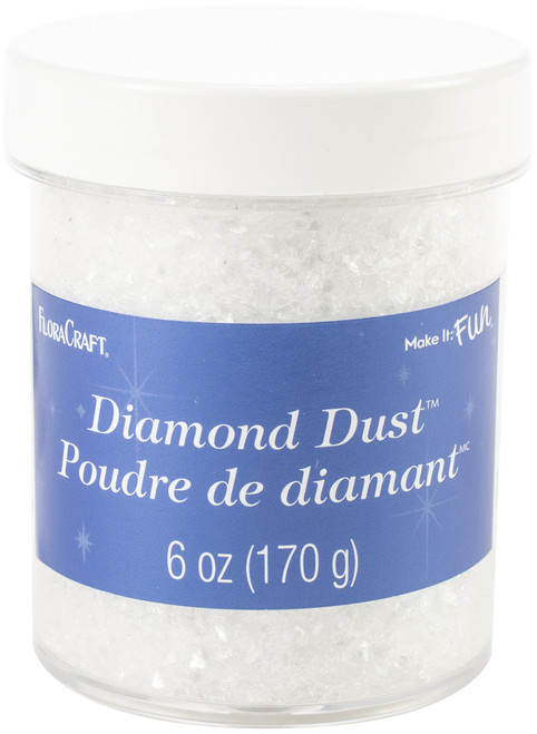 3 Pack - FloraCraft Diamond Dust Glitter 6oz-Clear Glass - GL620 - 046501022196