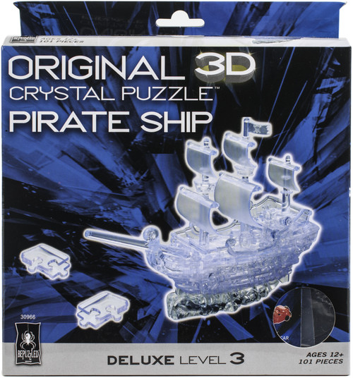 BePuzzled 3D Crystal Puzzle-Pirate Ship Clear 3DCRPUZZ-30966 - 023332309665