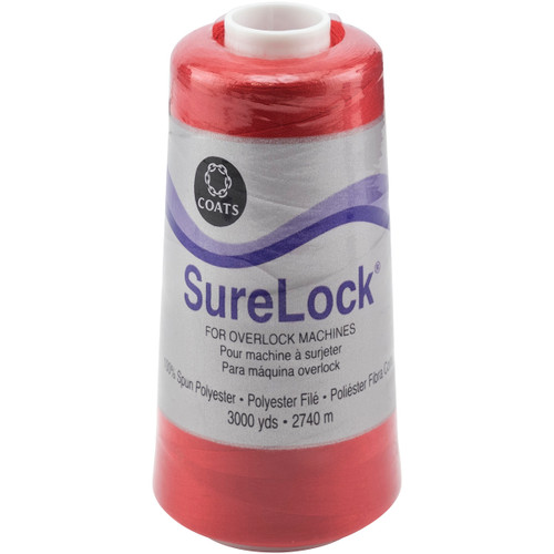 3 Pack Coats Surelock Overlock Thread 3,000yd-Tomato 6110-2500 - 073650849077