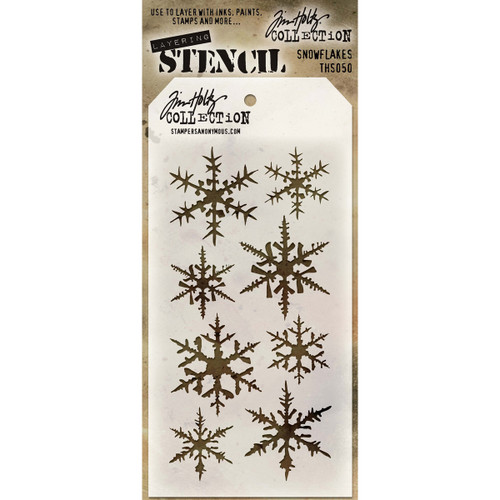 3 Pack - Tim Holtz Layered Stencil 4.125"X8.5"-Snowflakes - THS-050