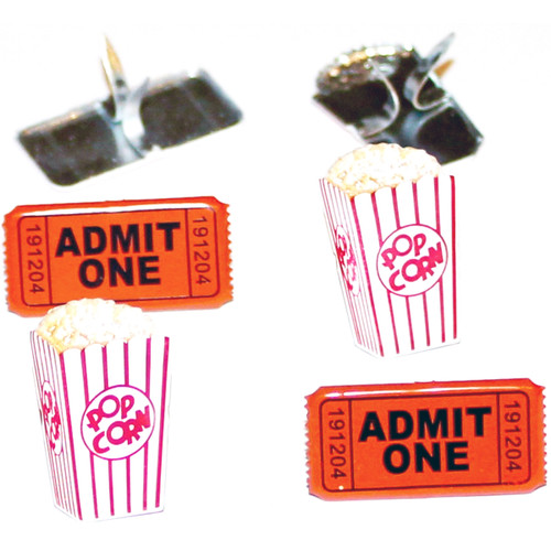 6 Pack Eyelet Outlet Shape Brads 12/Pkg-Popcorn Ticket QBRD2-24