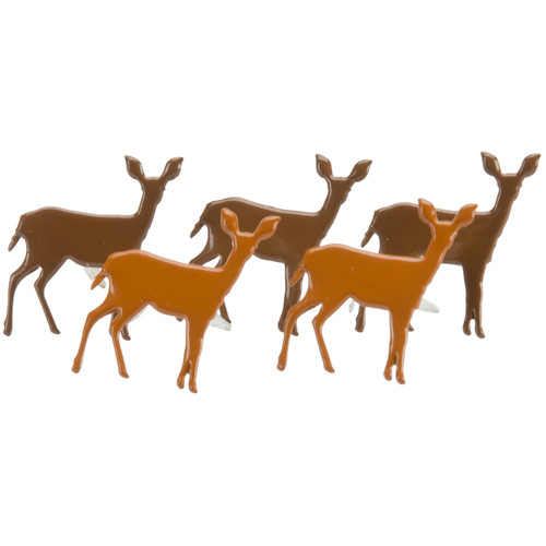3 Pack - Eyelet Outlet Shape Brads 12/Pkg-Deer - QBRD2-216