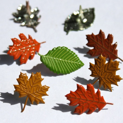 3 Pack - Eyelet Outlet Shape Brads 12/Pkg-Leaves - QBRD2-229 3 Pack - Eyelet Outlet Shape Brads 12/Pkg-Leaves - QBRD2-229