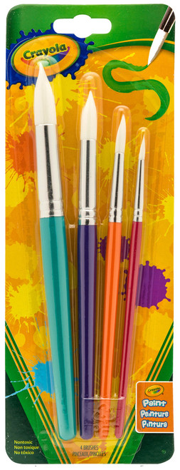 3 Pack Crayola Paintbrushes-Round 4/Pkg 05-3521 - 071662535216