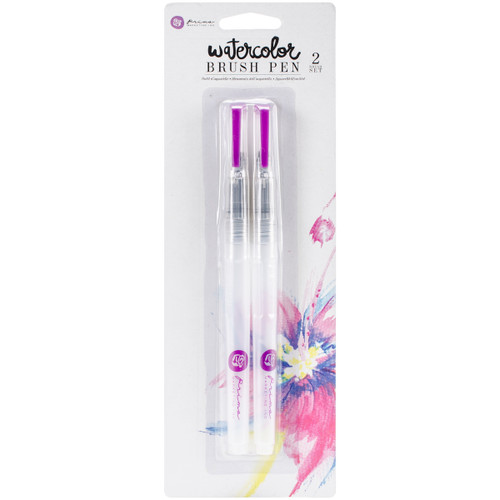 2 Pack - Prima Marketing Watercolor Brush Pens 2/Pkg-12mm & 15mm - 580421 - 655350580421
