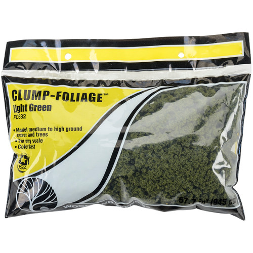 3 Pack - Woodland Scenics Clump Foliage 57.7 Cubic Inches-Light Green - FCCLFOL-FC682 - 724771006824