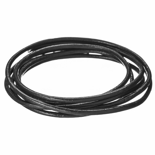 6 Pack - Realeather(R) Crafts Round Leather Lace 2mmX2yd-Black - RL0202-0112