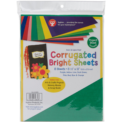 3 Pack Hygloss Corrugated Sheets 8.5"X77" 8/Pkg-Brights 19858 - 081187198582