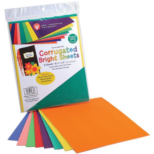 3 Pack Hygloss Corrugated Sheets 8.5"X77" 8/Pkg-Brights 19858