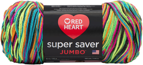 2 Pack Red Heart Super Saver Jumbo Yarn-Blacklight E302C-3939 - 073650015977