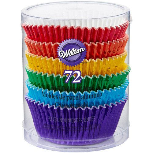 3 Pack Wilton Standard Baking Cups 72/Pkg-Multi Primary Foil W5172 - 070896651723