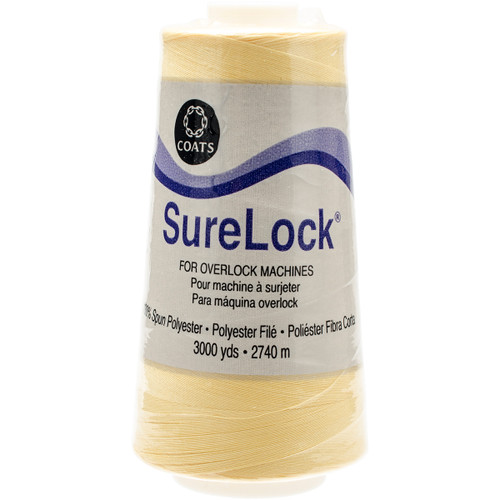 3 Pack - Coats Surelock Overlock Thread 3,000yd-Yellow - 6110-7330 - 073650837418