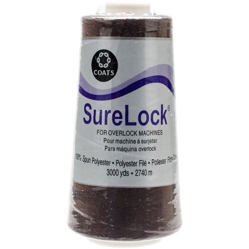 3 Pack Coats Surelock Overlock Thread 3,000yd-Chona Brown 6110-8960 - 073650837449