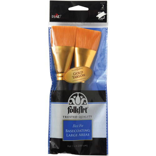 3 Pack - FolkArt Golden Taklon Basecoating Brush Set 2/Pkg- - 50557E - 028995505577 3 Pack - FolkArt Golden Taklon Basecoating Brush Set 2/Pkg- - 50557E - 028995505577