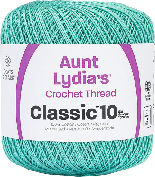 3 Pack Aunt Lydia's Classic Crochet Thread Size 10-Aqua 154-450 - 073650768910