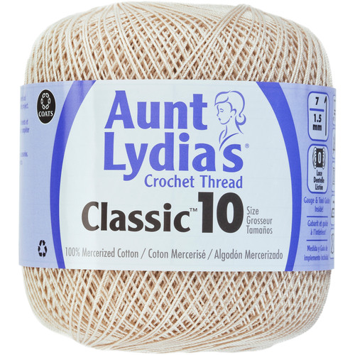 3 Pack Aunt Lydia's Classic Crochet Thread Size 10-Natural 154-226 - 073650767937