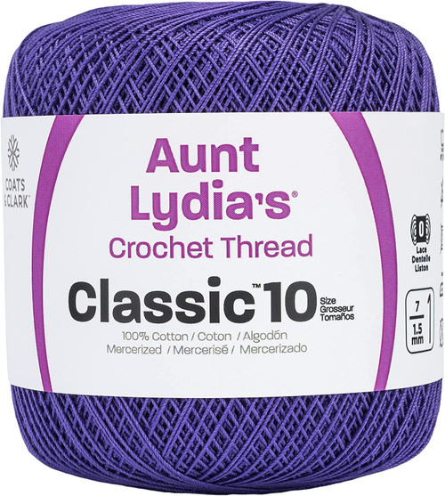 3 Pack - Aunt Lydia's Classic Crochet Thread Size 10-Violet - 154-119 - 073650767364