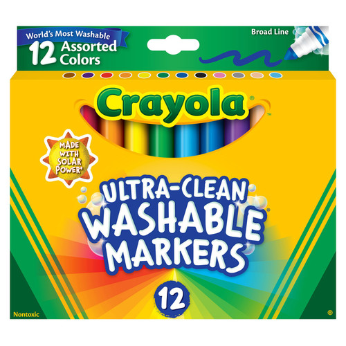 2 Pack Crayola Ultra-Clean Color Max Broad Washable Markers 12/Pkg-Assorted Colors 58-7812 - 071662078126
