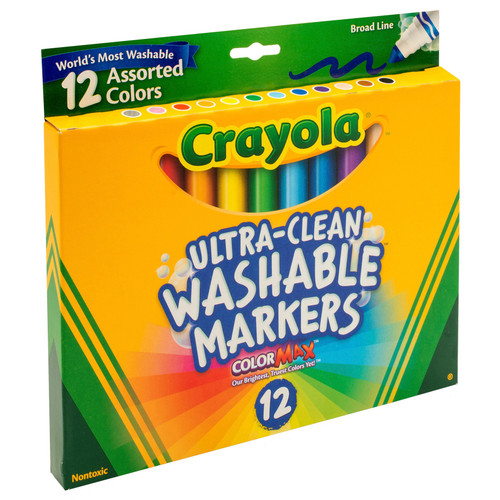 2 Pack - Crayola Ultra-Clean Color Max Broad Washable Markers 12/Pkg-Assorted Colors - 58-7812