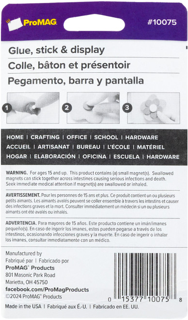 3 Pack - ProMag Flexible Round Magnets 50/Pkg-.75" - 10075 3 Pack - ProMag Flexible Round Magnets 50/Pkg-.75" - 10075