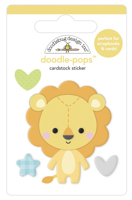 Doodlebug Doodle-Pops 3D Stickers-Lovable Lion, Special Delivery - DP6777 - 842715067776