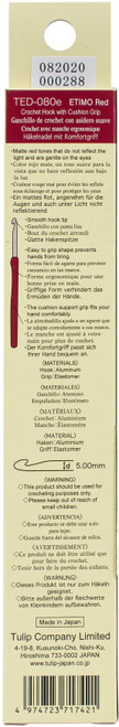 Tulip Etimo Red Crochet Hook W/ Cushion Grip-Size 8/5.00mm - TED-080E