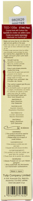 Tulip Etimo Red Crochet Hook W/ Cushion Grip-Size 10.5/6.50mm - TED-105E Tulip Etimo Red Crochet Hook W/ Cushion Grip-Size 10.5/6.50mm - TED-105E