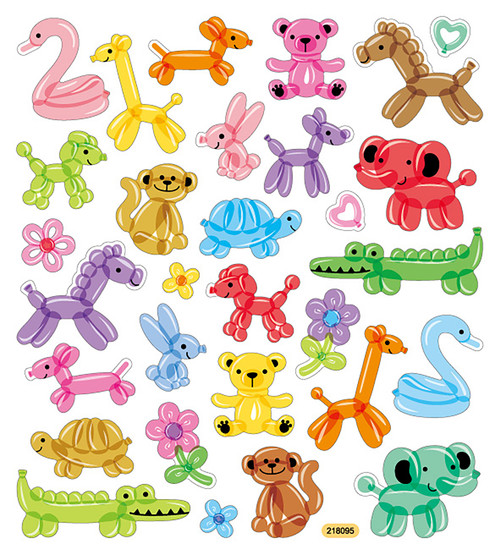 6 Pack - Sticker King Stickers-Balloon Animals - SK129MC-4556 6 Pack - Sticker King Stickers-Balloon Animals - SK129MC-4556