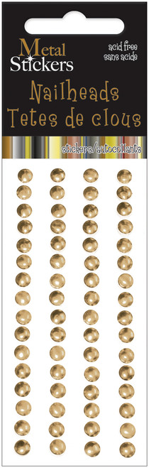 6 Pack - Mark Richards Metal Stickers Nailheads 5mm Round 64/Pkg-Gold - MS5MM-3882 - 842672020067 6 Pack - Mark Richards Metal Stickers Nailheads 5mm Round 64/Pkg-Gold - MS5MM-3882 - 842672020067