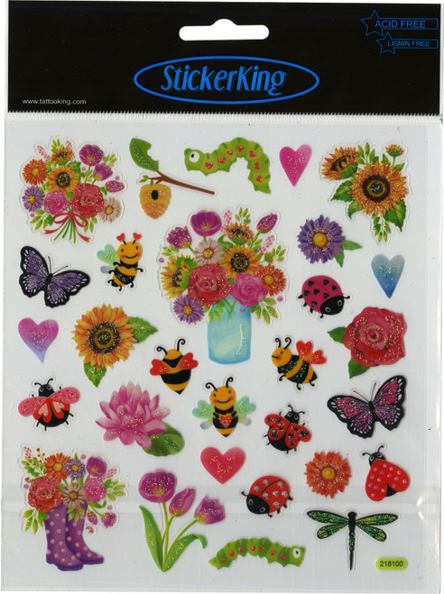 6 Pack - Sticker King Stickers-Spring Flowers & Bugs - SK129MC-4559 - 679924455915 6 Pack - Sticker King Stickers-Spring Flowers & Bugs - SK129MC-4559 - 679924455915
