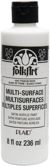 3 Pack FolkArt Multi-Surface Acrylic Paint 8oz-Titanium White FAMS8OZ2-4645 - 028995046452