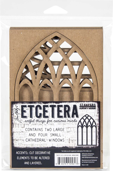 3 Pack - Tim Holtz Etcetera Cathedral Windows-Kraft - THETC015 - 644216925827