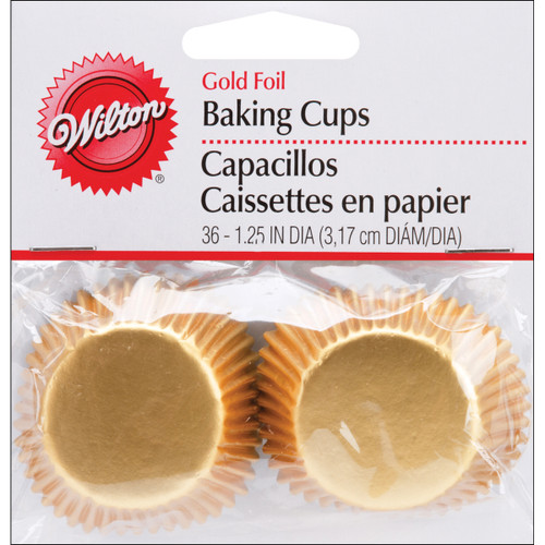 6 Pack Wilton Mini Baking Cups 36/Pkg-Gold Foil W4151413 - 070896514134