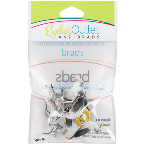 6 Pack - Eyelet Outlet Shape Brads 12/Pkg-Seagull - QBRD2-25 - 810787024416