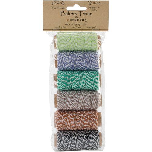 2 Pack - Hemptique Cotton Baker's Twine Mini Spools 2-Ply 65'-Garden Party - BTBG2-9301 - 091037093011