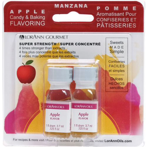 6 Pack LorAnn Candy & Baking Flavoring .125oz 2/Pkg-Apple FLAVOR-350 - 023535350044