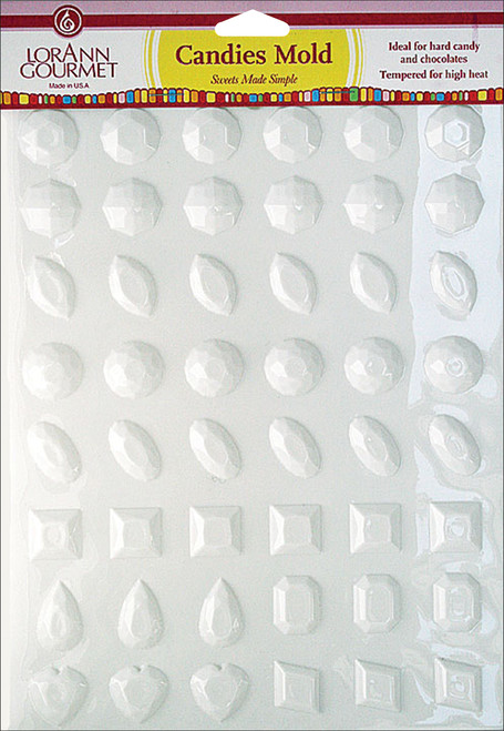 6 Pack LorAnn Breakup Candy Mold-Jewels 48 Cavity (10 Designs) LMSM-5486 - 023535054867