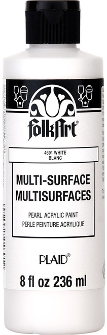 FolkArt Multi-Surface Acrylic Paint 8oz-Pearl White - FAMS8OZ-4691 - 028995046919