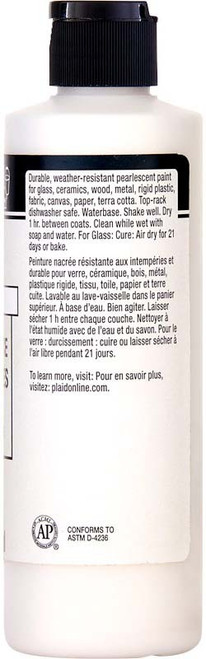 FolkArt Multi-Surface Acrylic Paint 8oz-Pearl White - FAMS8OZ-4691