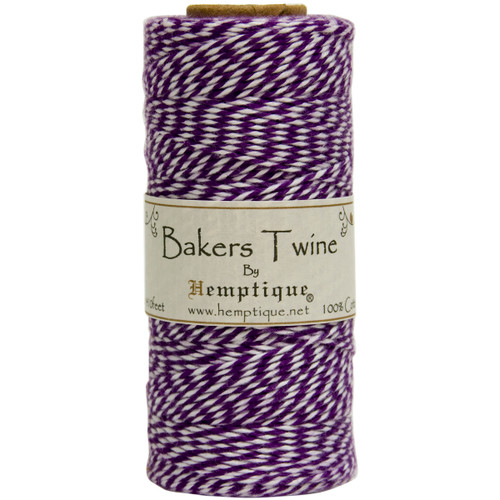 4 Pack Hemptique Cotton Baker's Twine Spool 2-Ply 410'-Purple BTS2-2940 - 091037029409