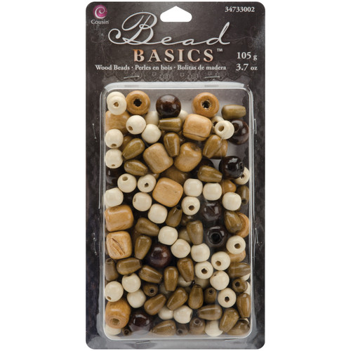 3 Pack Cousin Jewelry Basics Wood Beads 3.7oz-#2 34733002 - 016321082281