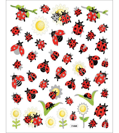 6 Pack Sticker King Stickers-Ladybugs & Sunflowers SK129MC-4175