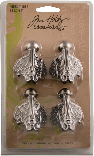 2 Pack - Idea-Ology Metal Foundations Box Feet 1.5"X2" 4/Pkg-Antique Nickel - TH92821 - 040861928211
