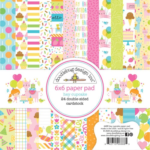 2 Pack - Doodlebug Double-Sided Paper Pad 6"X6" 24/Pkg-Hey Cupcake - HC6688 - 842715066885
