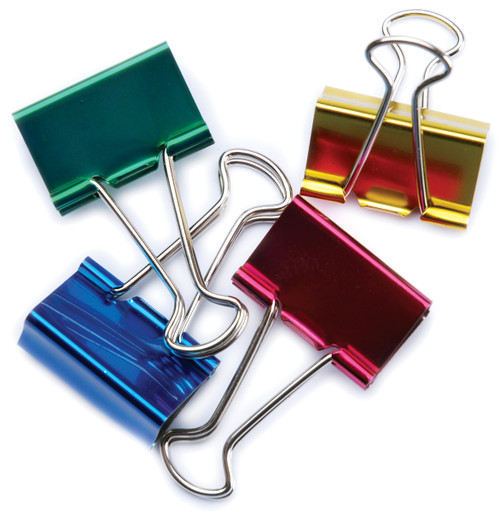 6 Pack - Baumgartens Large Binder Clips 1.25" 4/Pkg-Assorted Colors - 29740